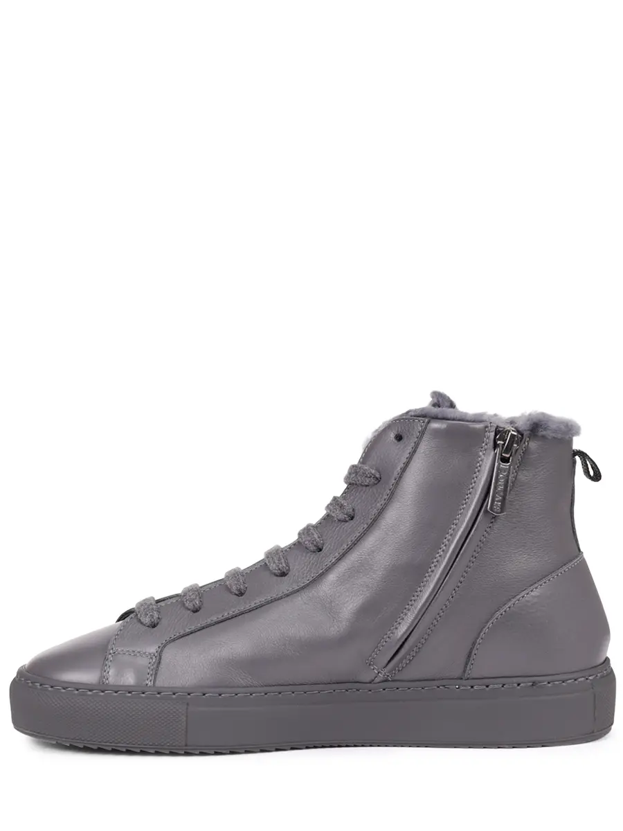 Кеды кожаные на меху DOUCAL`S DD8824ERICUM2142N06 Серый  Фото 3