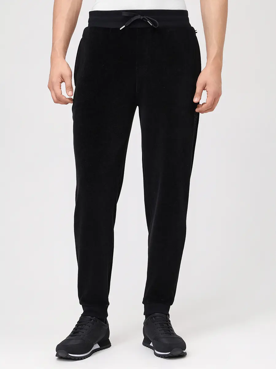 Брюки хлопковые BOSS 50550635/001 Черный  Фото 4