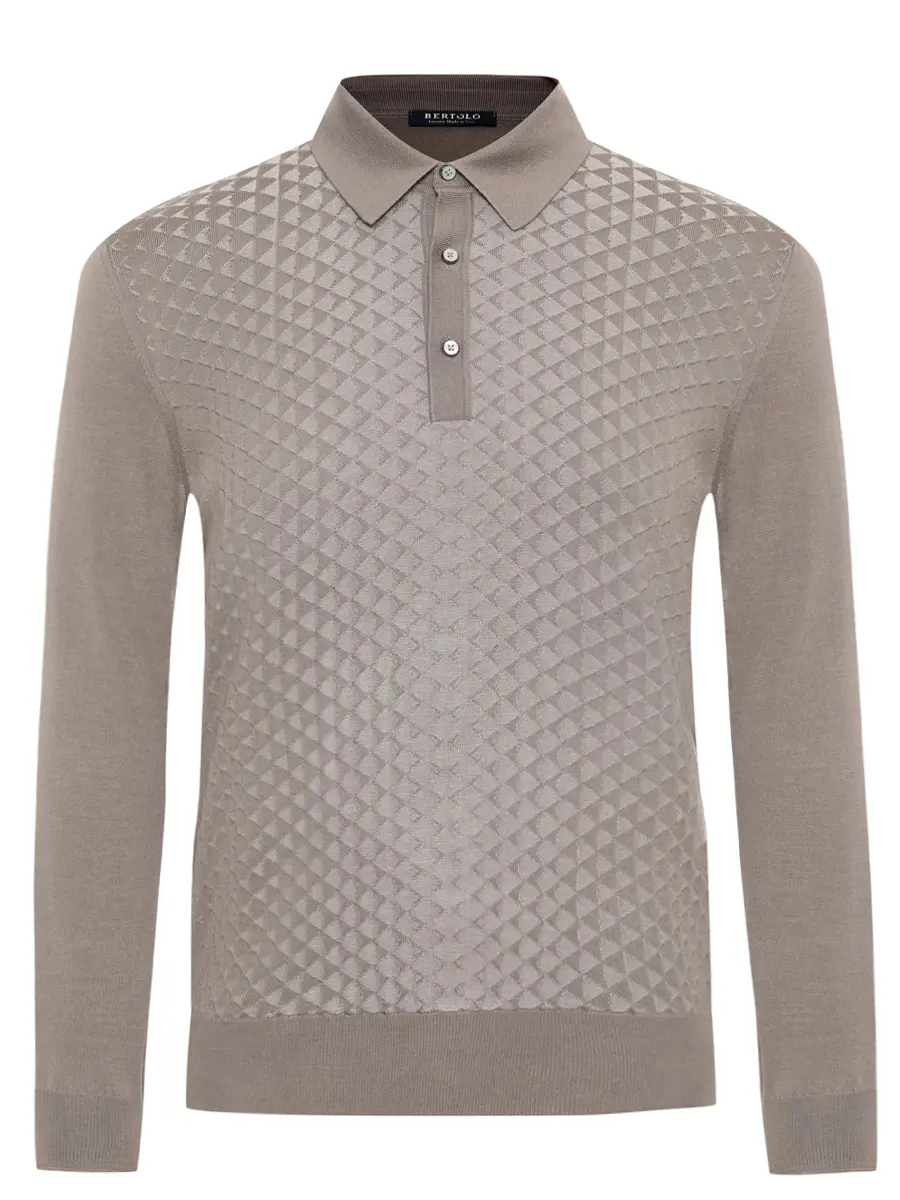 

Поло из шерсти и шелка, Бежевый, 902505/002531/1137