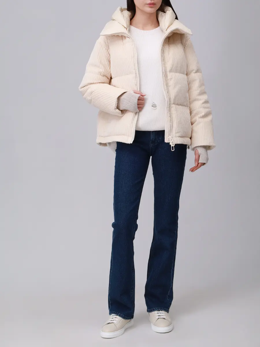 Пуховик стеганый DUNO LORA 019 Кремовый  Фото 2