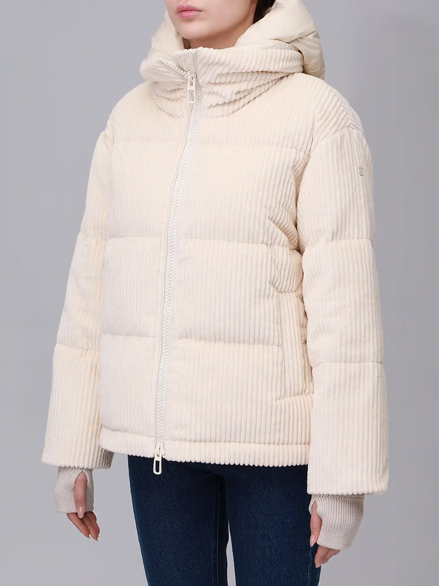 Пуховик стеганый DUNO LORA 019 Кремовый  Фото 4