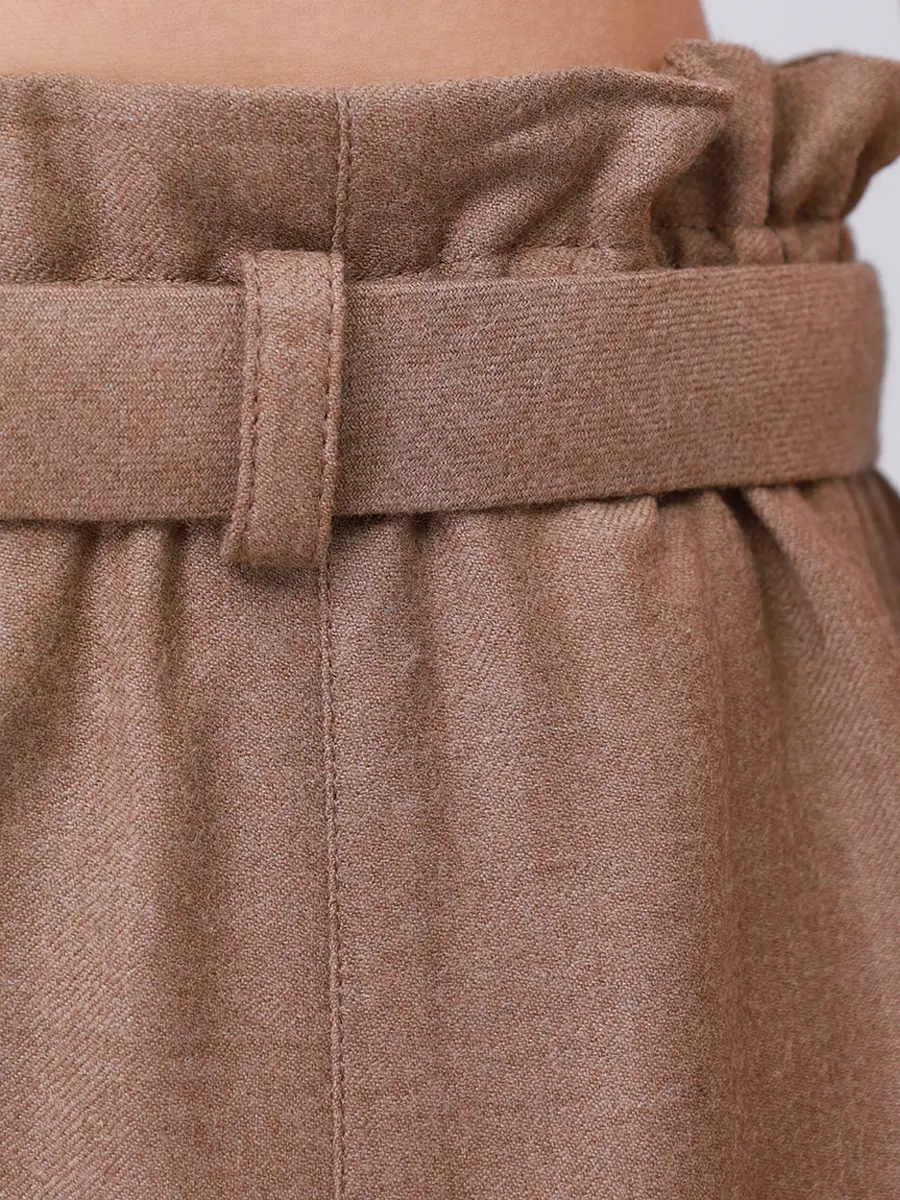 Юбка шерстяная AGNONA TG1008U-U1142U-M23 Бежевый  Фото 6