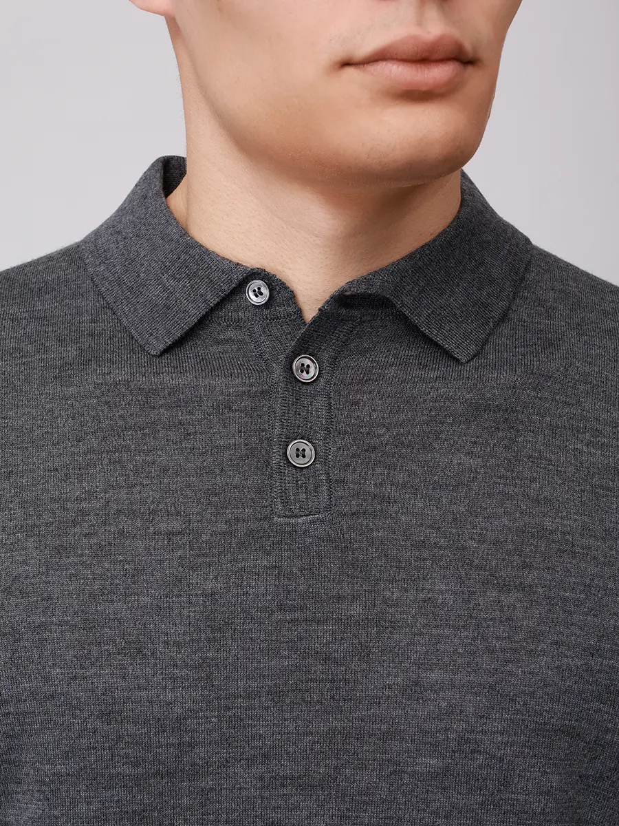 Поло шерстяное DANIELE FIESOLI 0026/14 ASFALTO Серый  Фото 5