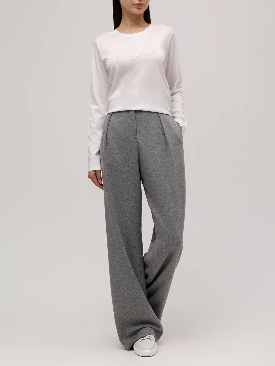 Лонгслив из хлопка и лиоцелла PAUL & SHARK 15351603/108 Белый  Фото 2