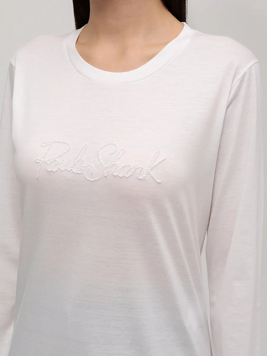 Лонгслив из хлопка и лиоцелла PAUL & SHARK 15351603/108 Белый  Фото 5