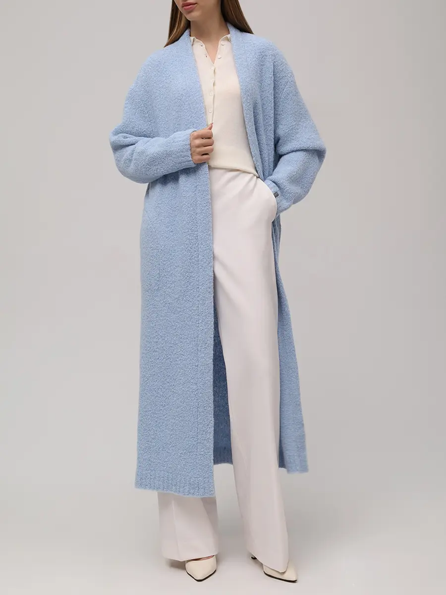 Кардиган из шерсти альпака FREE AGE W26.CR094.2300.401 Голубой  Фото 2