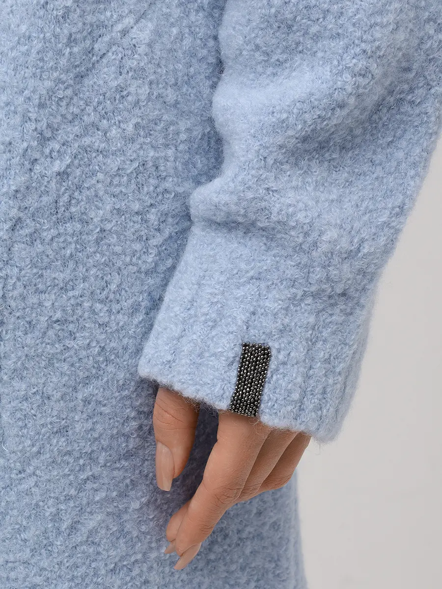 Кардиган из шерсти альпака FREE AGE W26.CR094.2300.401 Голубой  Фото 5