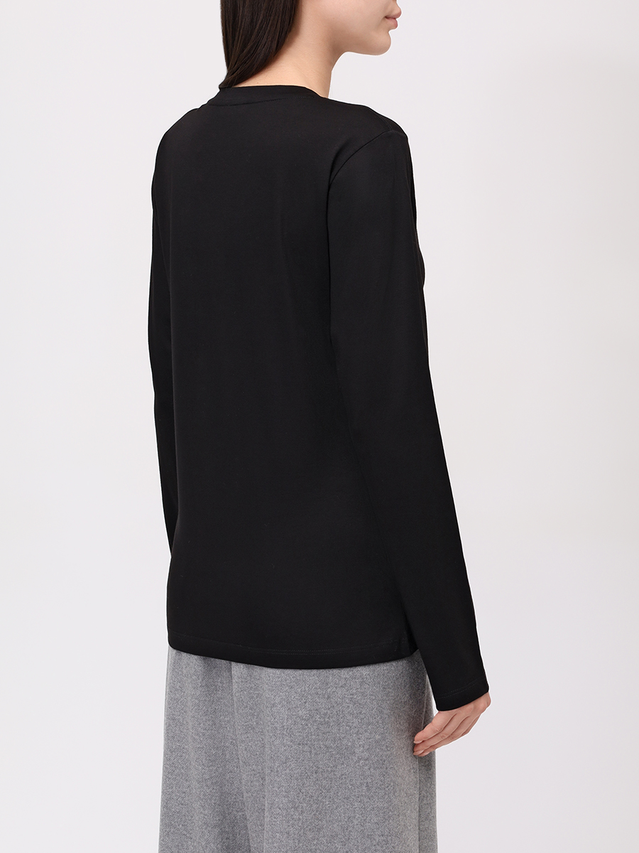 Лонгслив из хлопка и лиоцелла PAUL & SHARK 15351603/011 Черный  Фото 3