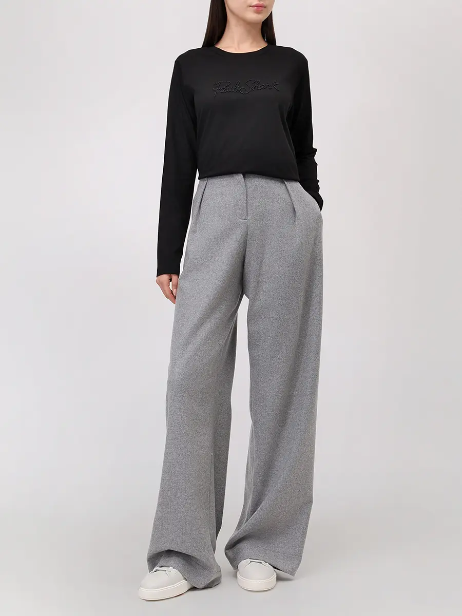 Лонгслив из хлопка и лиоцелла PAUL & SHARK 15351603/011 Черный  Фото 2