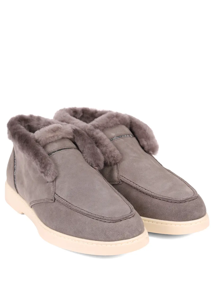 Ботинки замшевые на меху DOUCAL`S DD8819EDO-PM790GM39 Серый  Фото 2