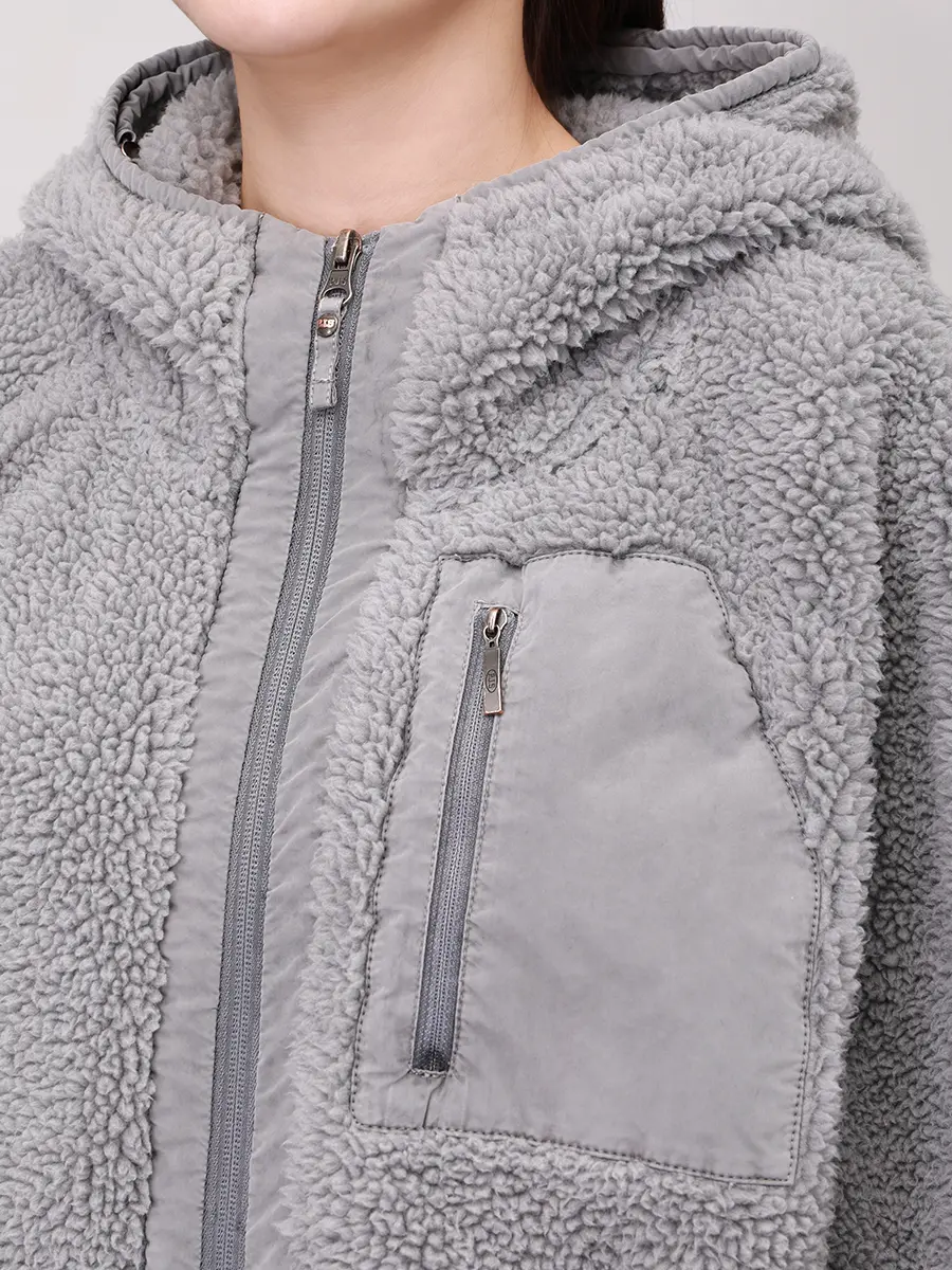 Куртка из экомеха PARAJUMPERS 25WMPWFLPY31/0112 Серый  Фото 5