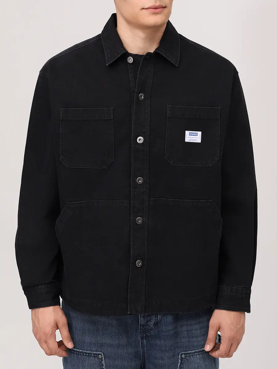 Рубашка джинсовая HUGO 50545249/002 Черный  Фото 4