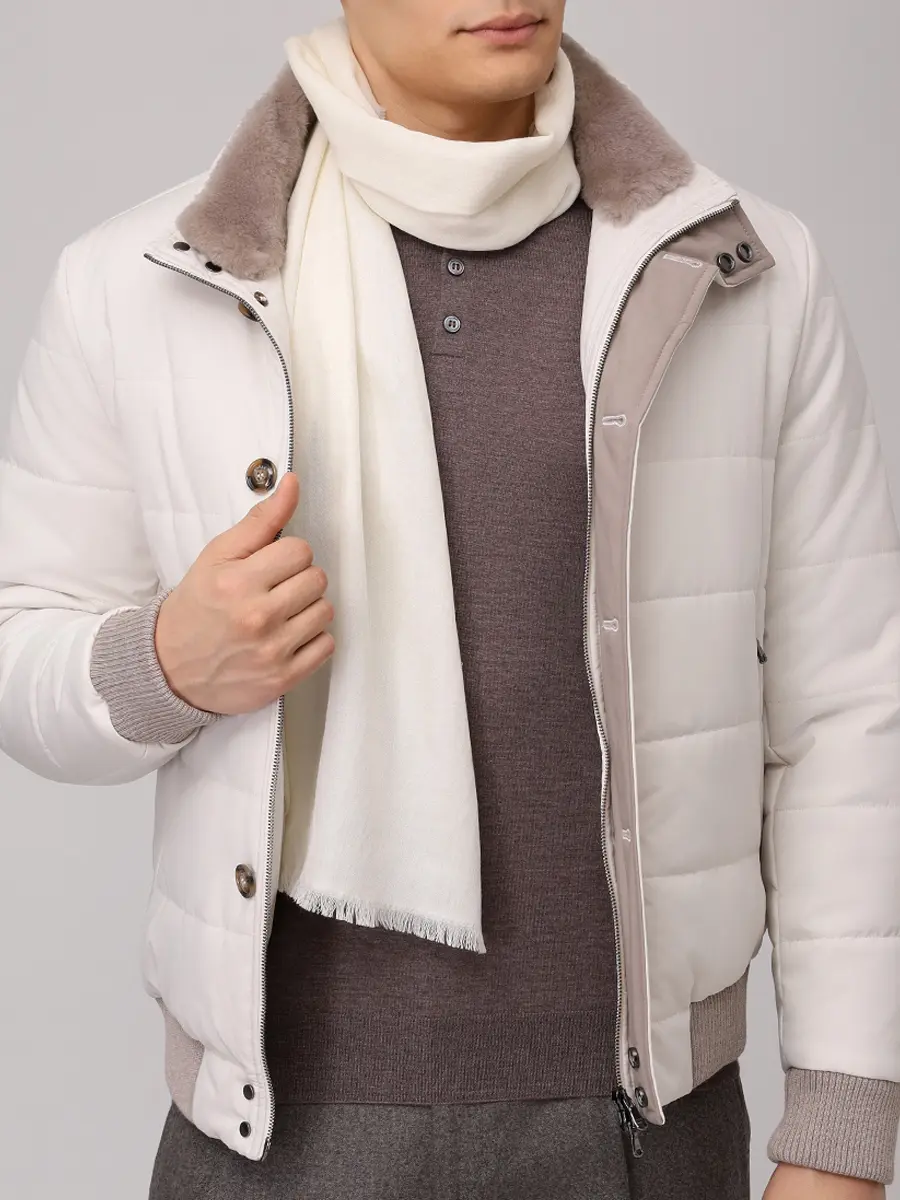 Шарф шерстяной BARBA NAPOLI 4000 10001/5 Кремовый  Фото 2