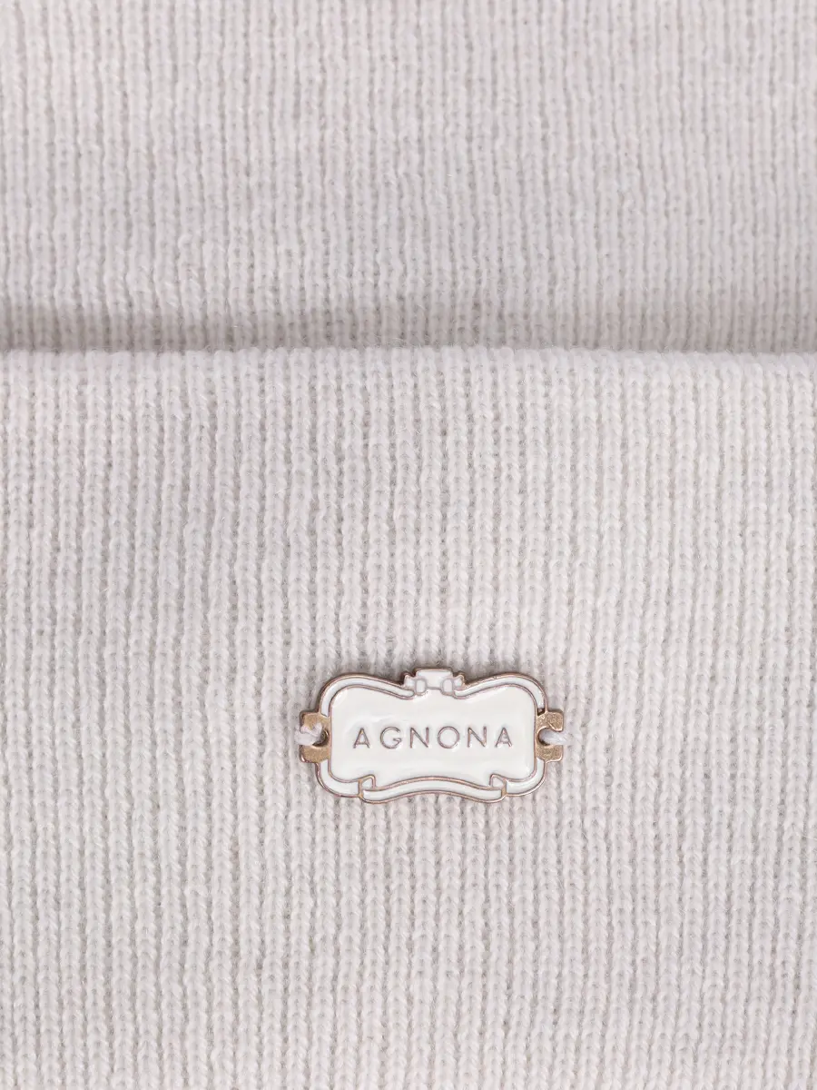 Шапка кашемировая AGNONA MK10030U-1K120HU-N36 Белый  Фото 3