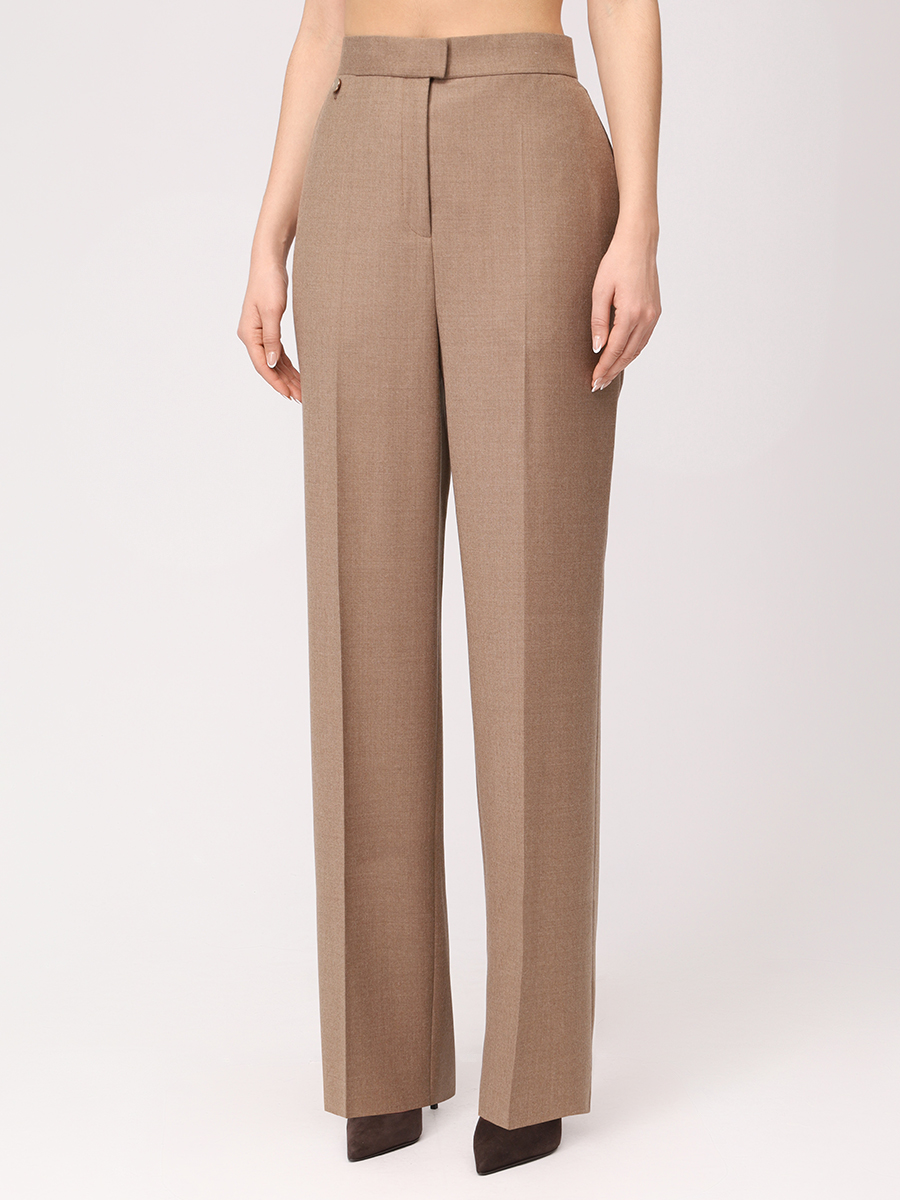 Брюки шерстяные AGNONA T70907U-U1142U-M23 Коричневый  Фото 4