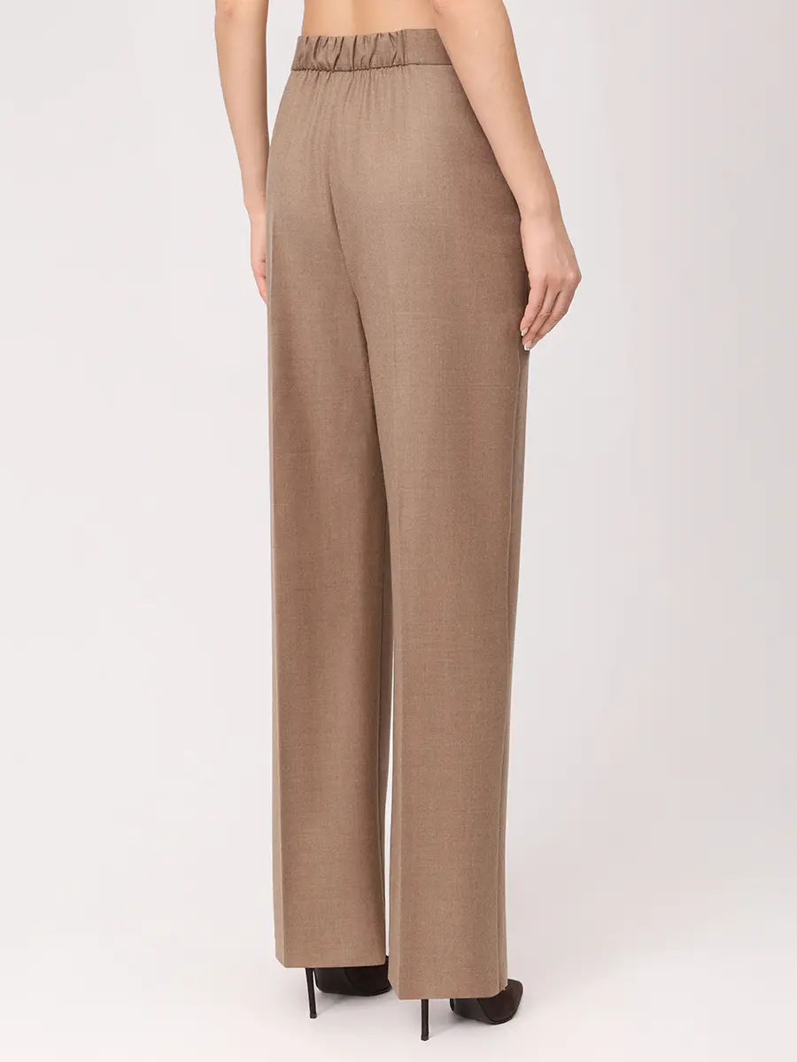 Брюки шерстяные AGNONA T70907U-U1142U-M23 Коричневый  Фото 3