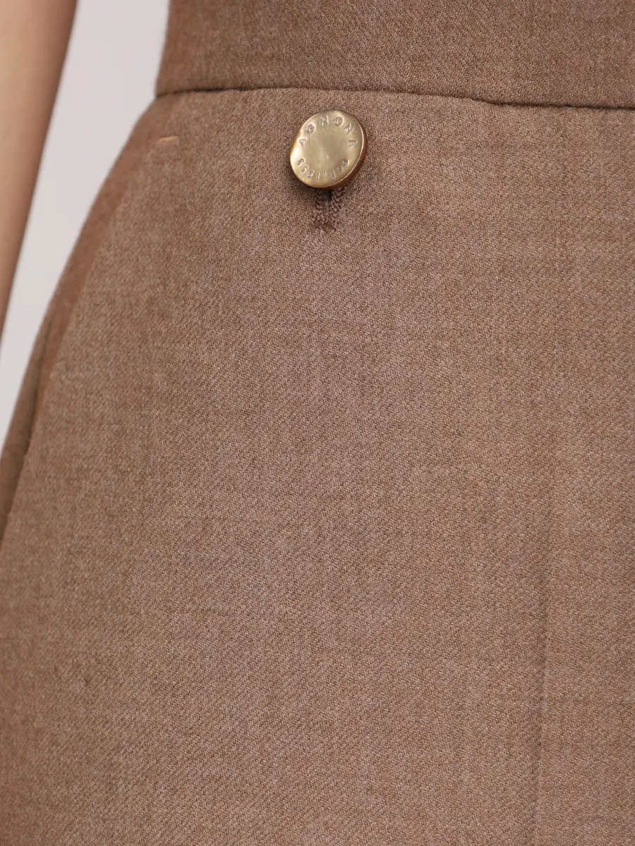 Брюки шерстяные AGNONA T70907U-U1142U-M23 Коричневый  Фото 6