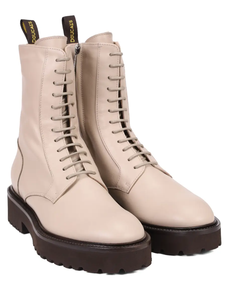 Ботинки кожаные на меху DOUCAL`S DD8816PHILUN214TW01 Кремовый  Фото 2