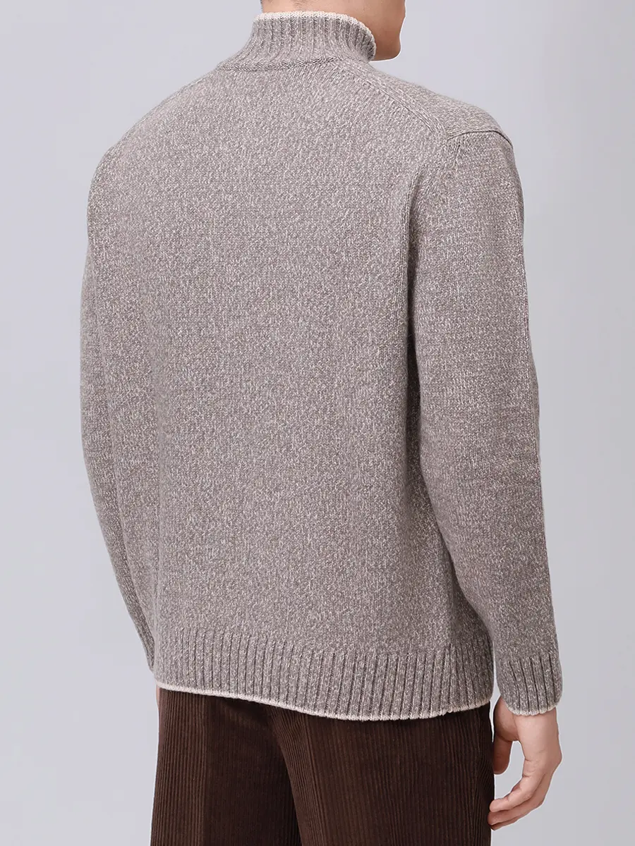 Свитер из шерсти и кашемира PAUL & SHARK 15311112/074 Бежевый  Фото 3