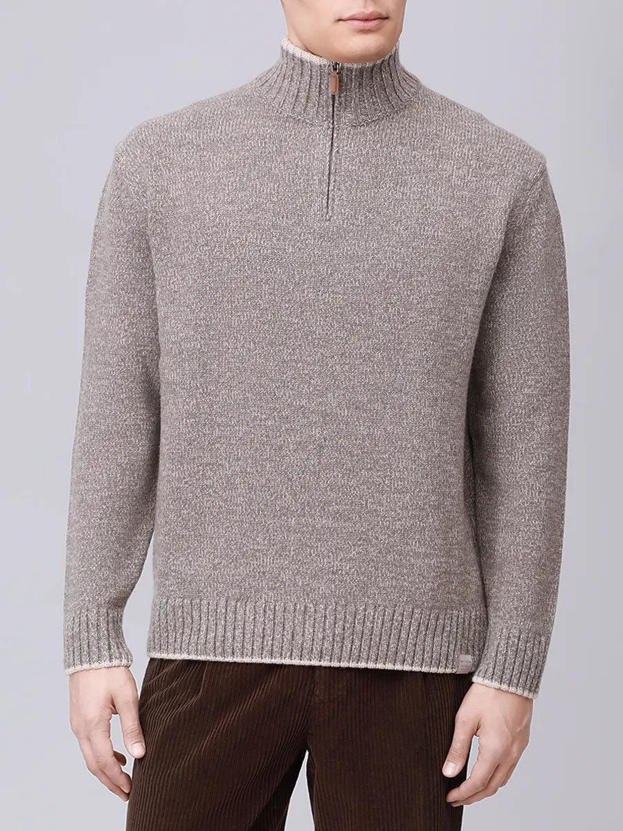 Свитер из шерсти и кашемира PAUL & SHARK 15311112/074 Бежевый  Фото 4