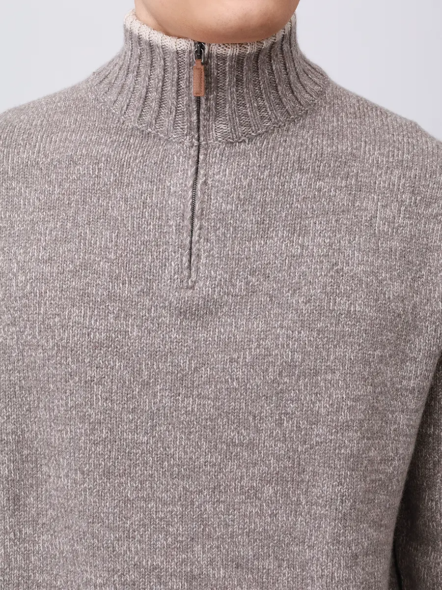 Свитер из шерсти и кашемира PAUL & SHARK 15311112/074 Бежевый  Фото 5