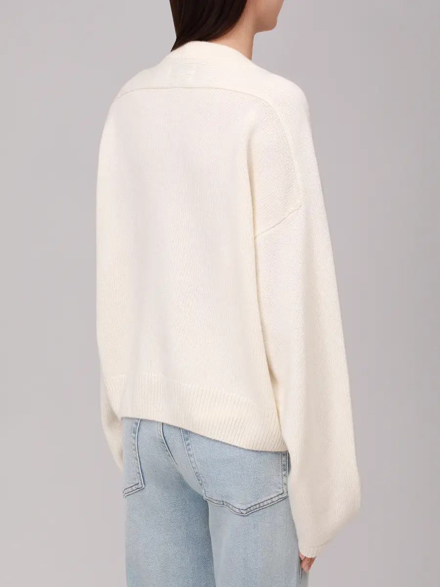 Джемпер кашемировый LOULOU DE SAISON BILL Белый  Фото 3