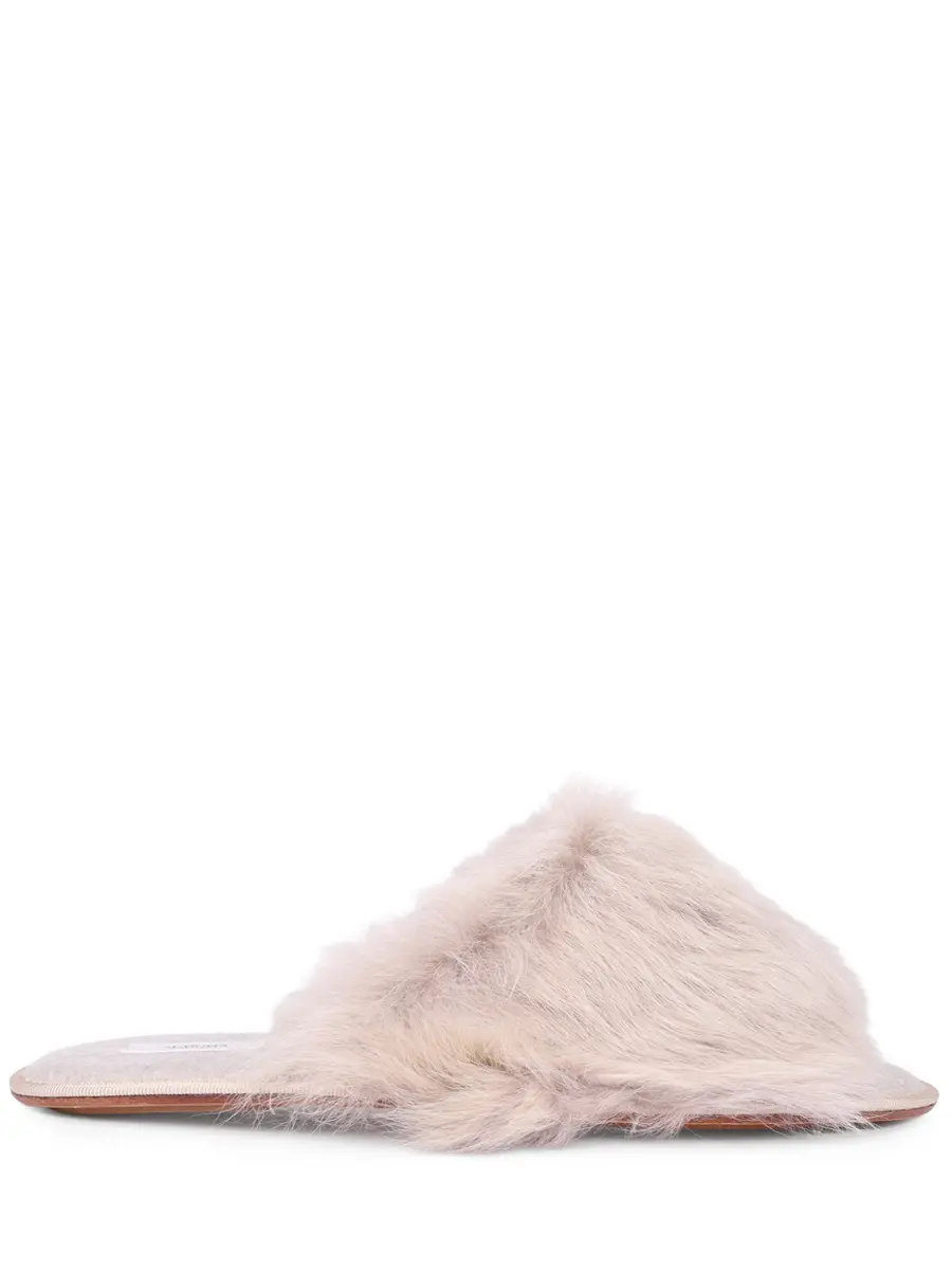 Тапочки из кашемира и меха AGNONA HI1001U-U7045U-N42 Бежевый 