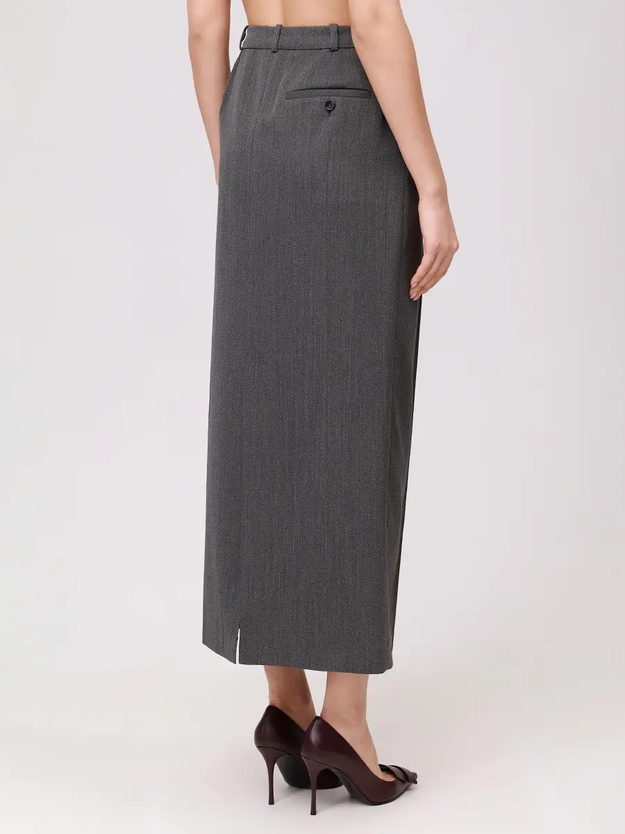 Юбка шерстяная LOULOU DE SAISON VERA Серый  Фото 3