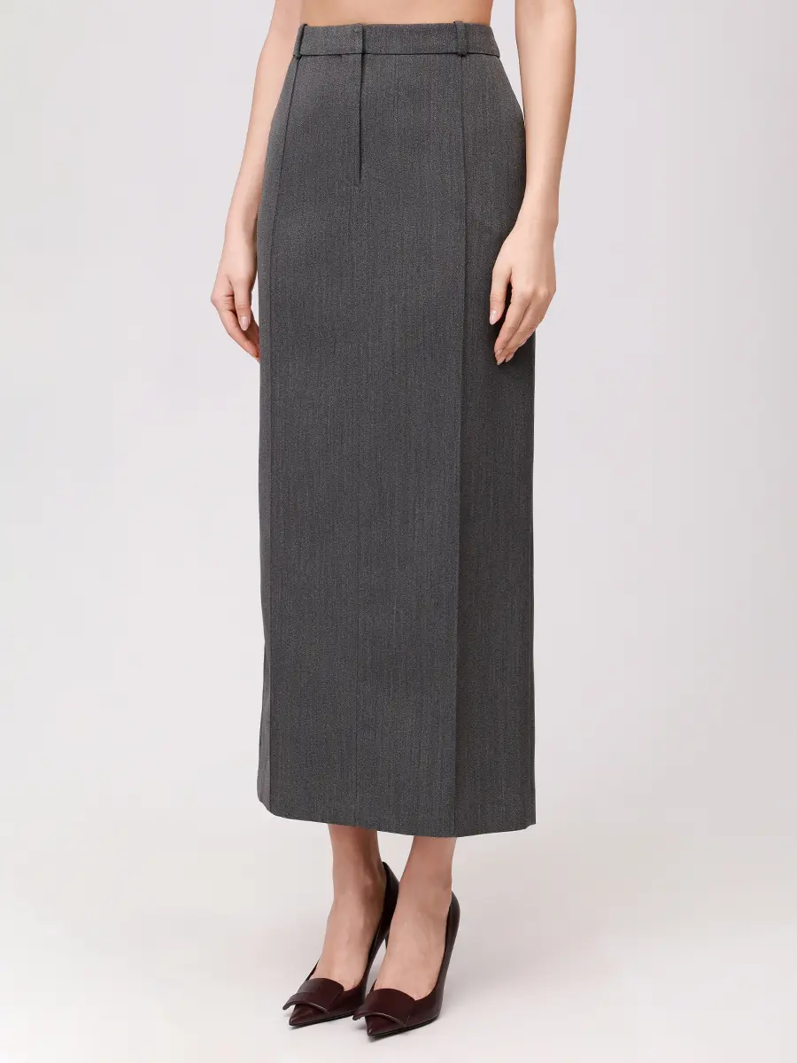Юбка шерстяная LOULOU DE SAISON VERA Серый  Фото 4