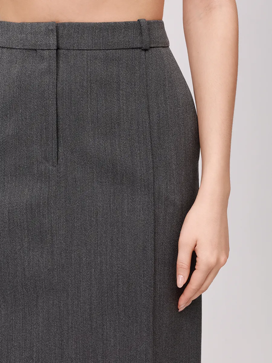 Юбка шерстяная LOULOU DE SAISON VERA Серый  Фото 5