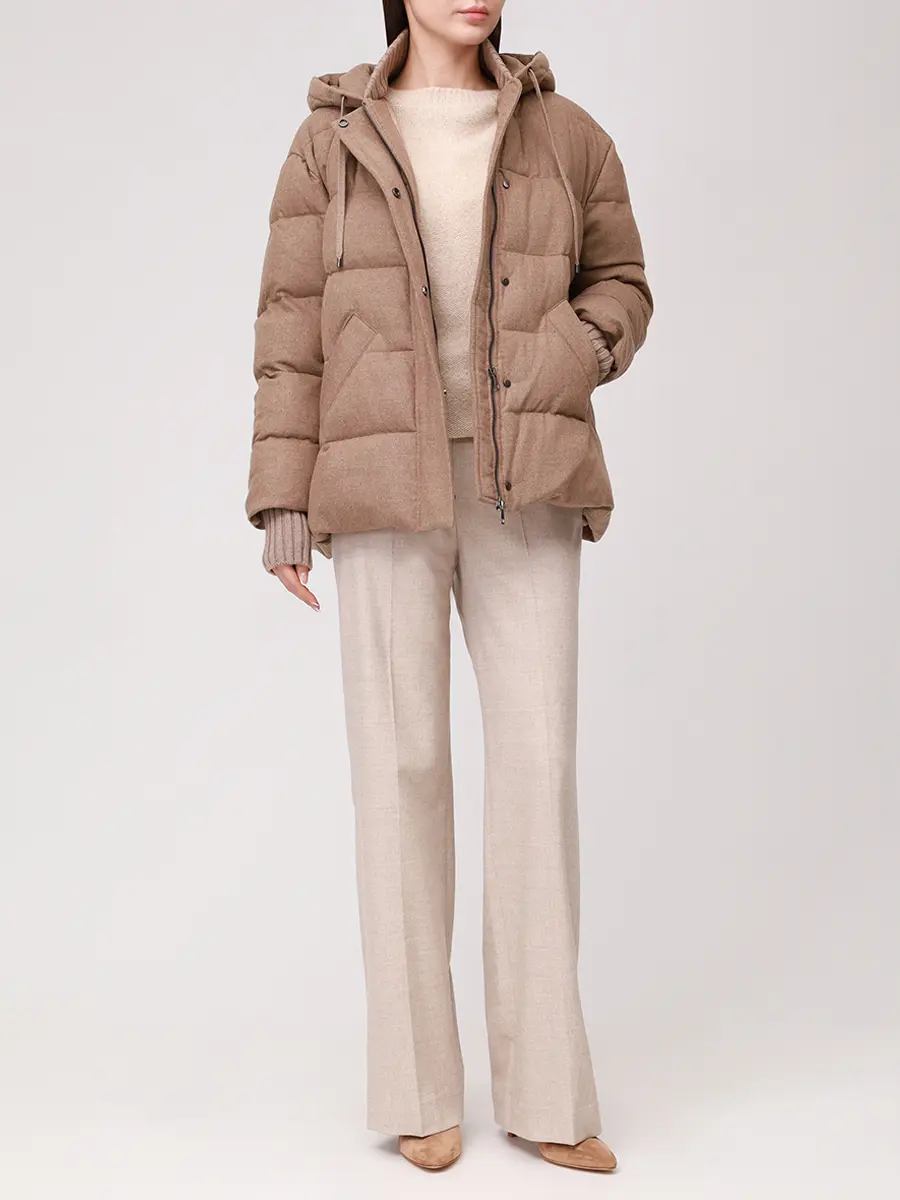 Пуховик стеганый LORENA ANTONIAZZI I2500PI09A_4439U 239 Бежевый  Фото 2