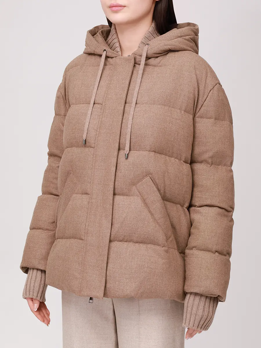 Пуховик стеганый LORENA ANTONIAZZI I2500PI09A_4439U 239 Бежевый  Фото 4