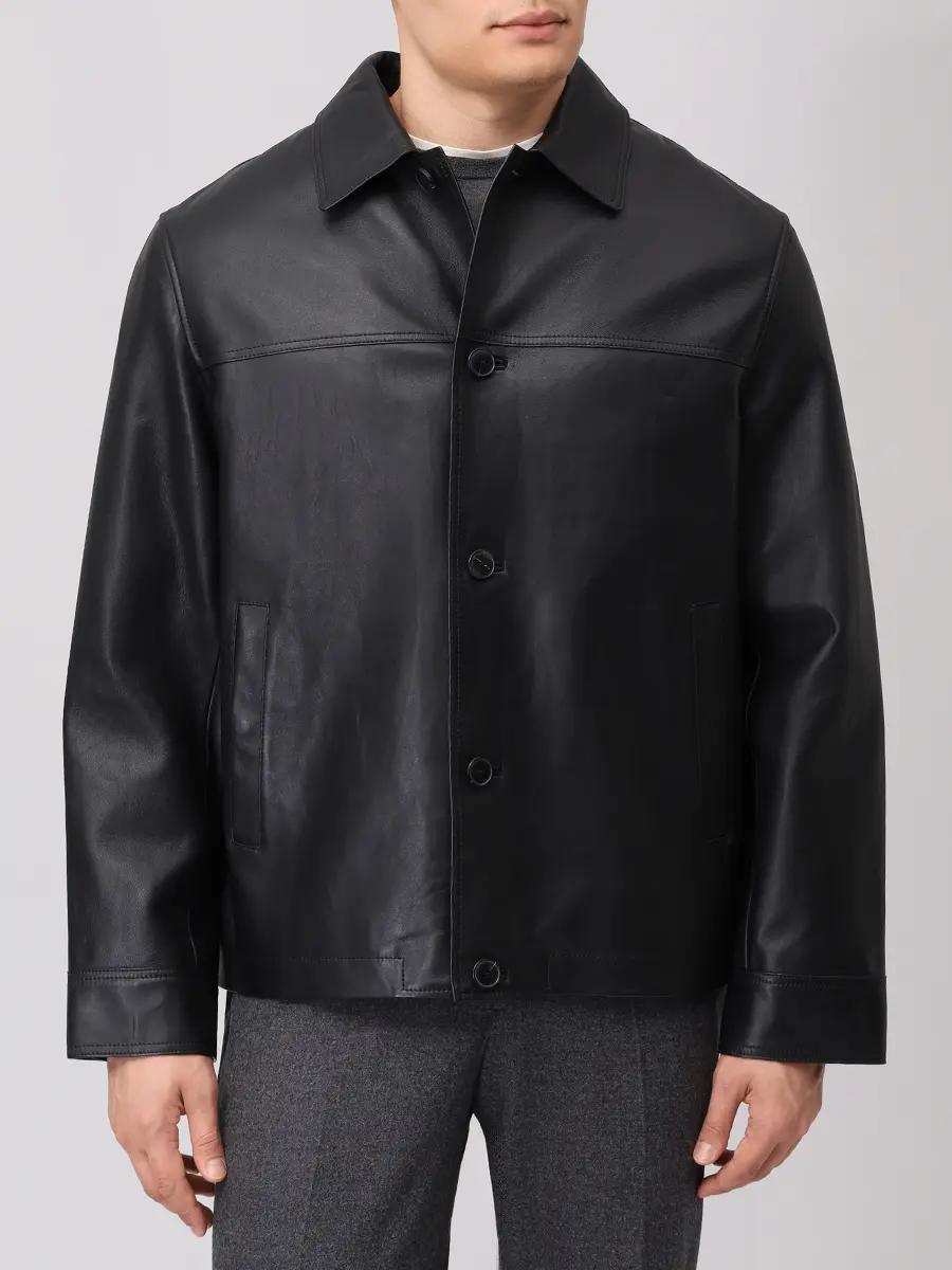 Куртка кожаная YVES SALOMON 26W26WHV20170AGAN Черный  Фото 4