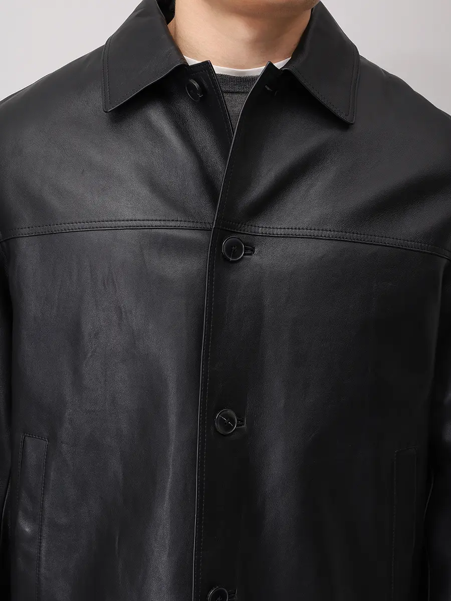 Куртка кожаная YVES SALOMON 26W26WHV20170AGAN Черный  Фото 5