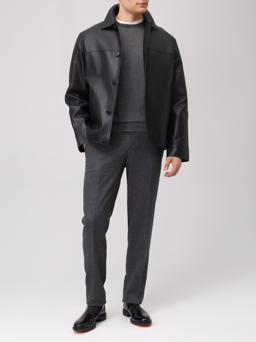 Куртка кожаная YVES SALOMON 26W26WHV20170AGAN Черный  Фото 2