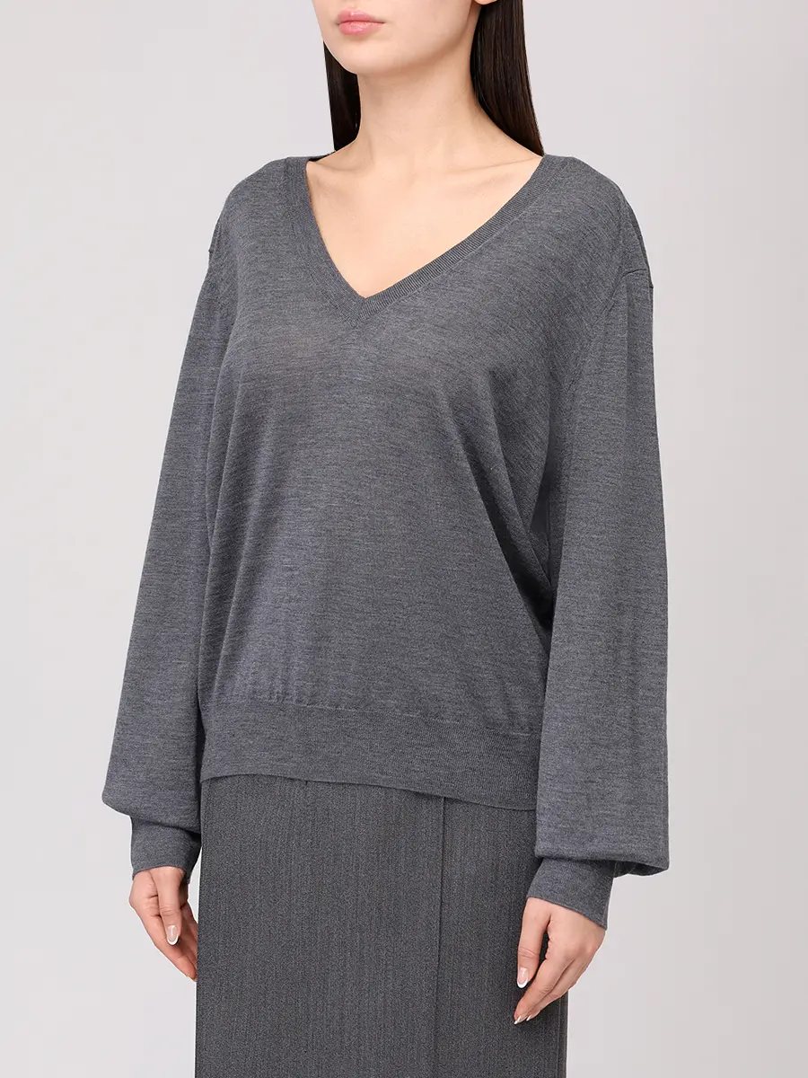 Пуловер кашемировый Julio LOULOU DE SAISON JULIO Серый  Фото 4