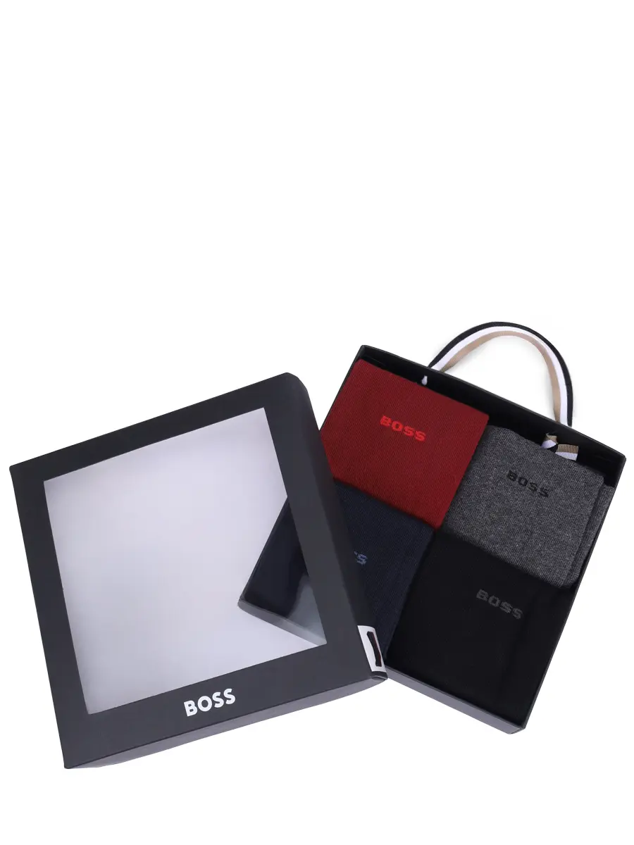 

Набор из четырёх пар хлопковых носков, Бордовый, 50558567/964