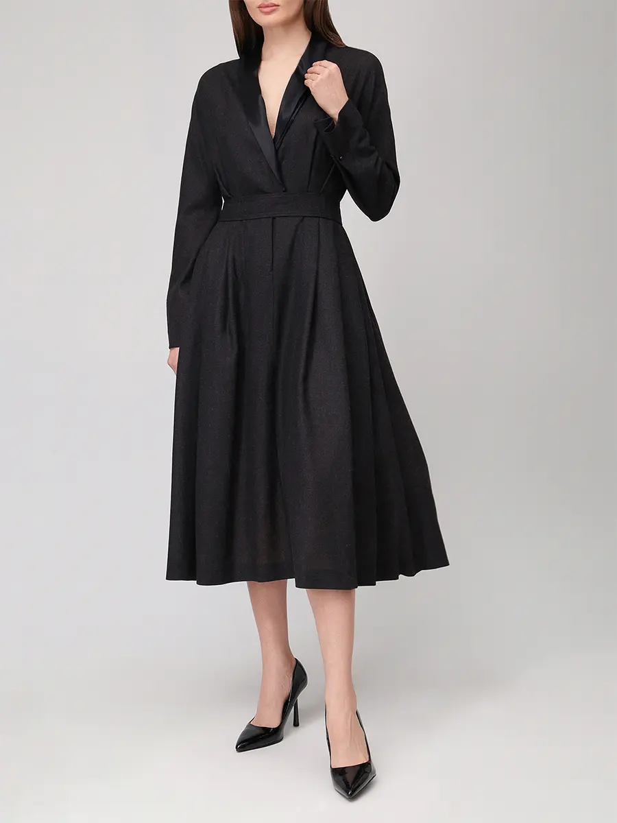 Платье шерстяное ALBERTA FERRETTI A041866371516 Темно Серый  Фото 2