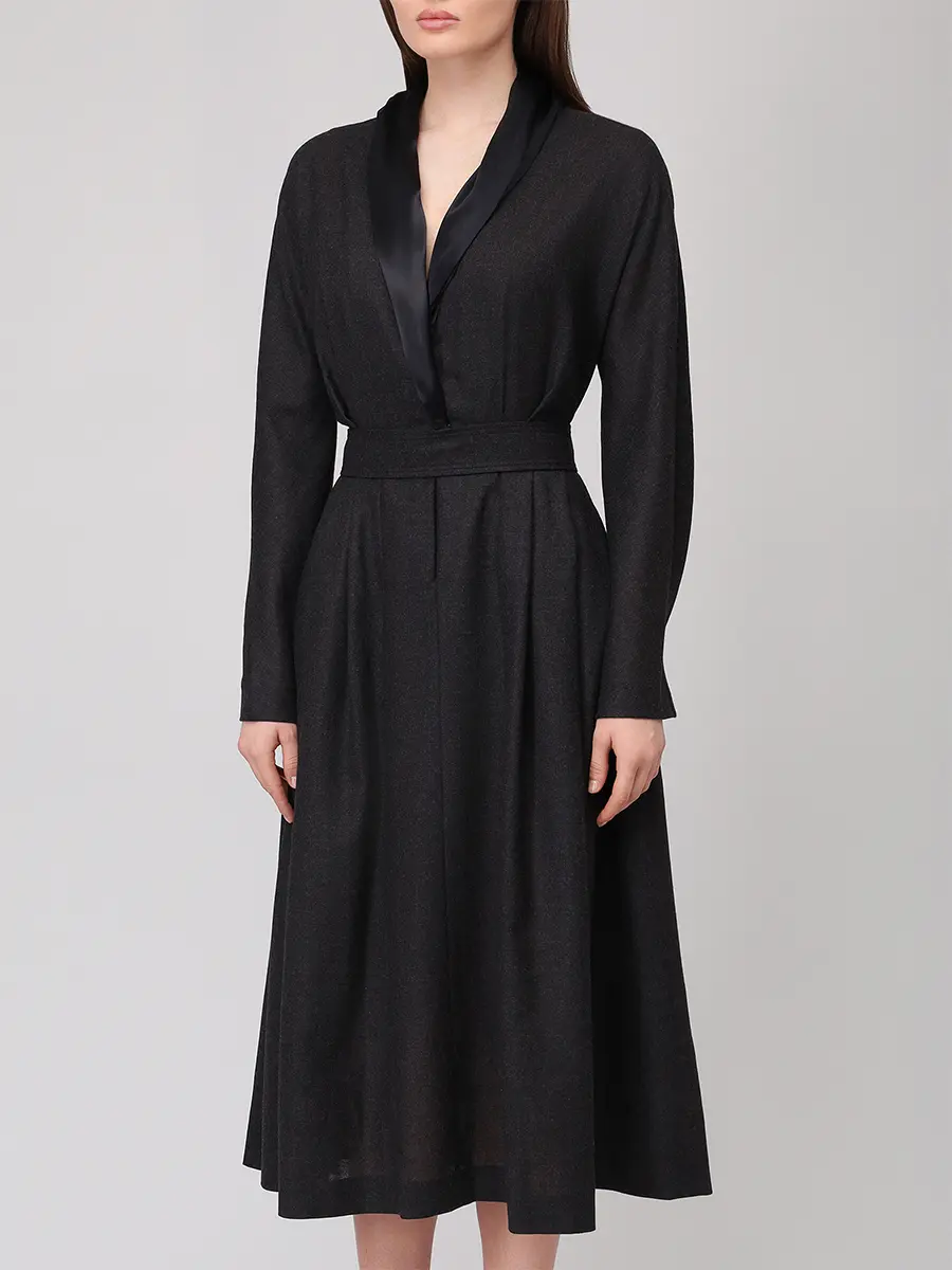 Платье шерстяное ALBERTA FERRETTI A041866371516 Темно Серый  Фото 4