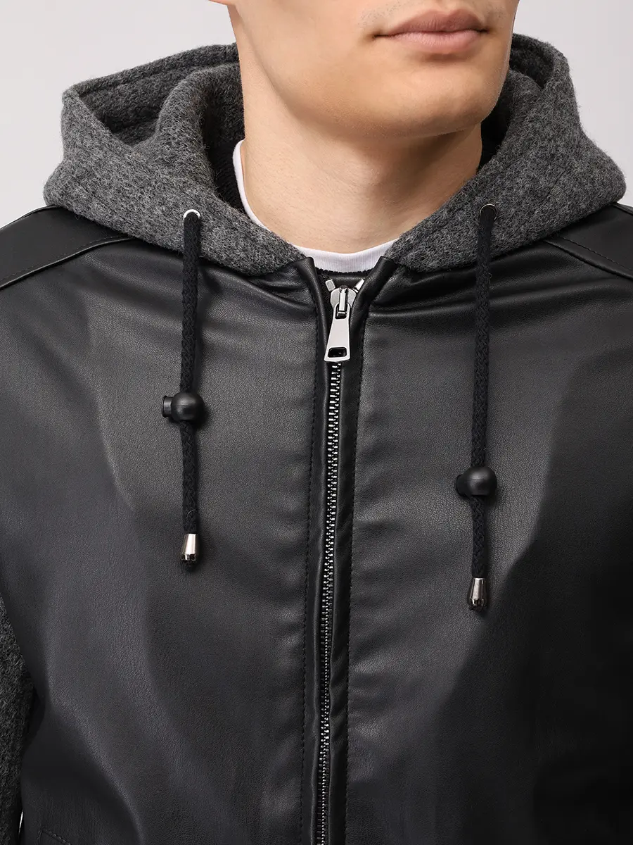 Бомбер комбинированный BOB A26CRYSTAL UNICA Черный  Фото 5