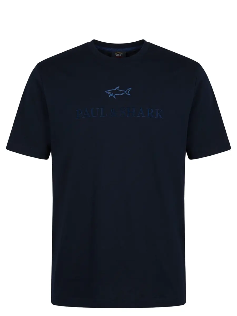 Футболка хлопковая PAUL & SHARK 15311629/050 Синий 