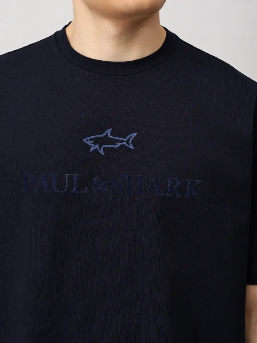 Футболка хлопковая PAUL & SHARK 15311629/050 Синий  Фото 5