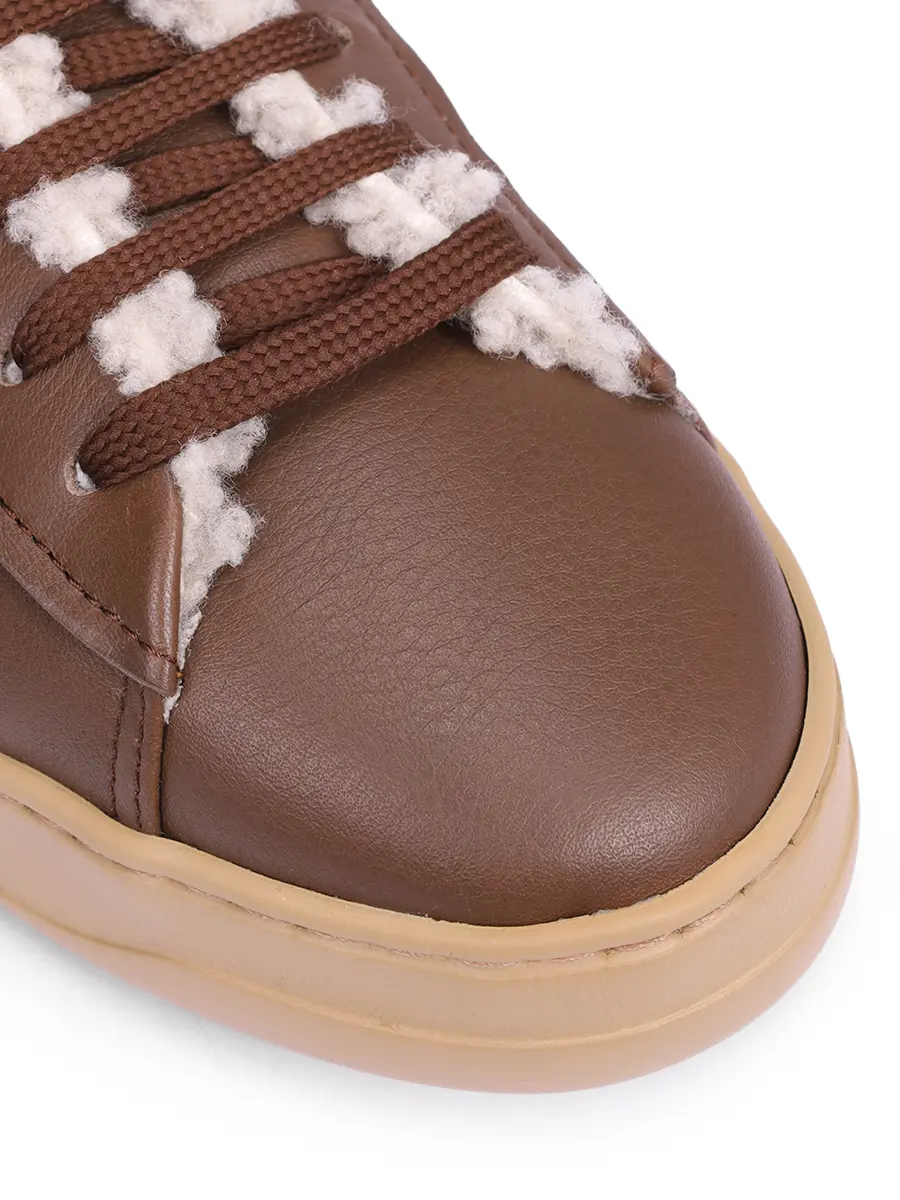 Кеды кожаные на меху VOILE BLANCHE 001 2019536 01 0D01 Коричневый  Фото 5