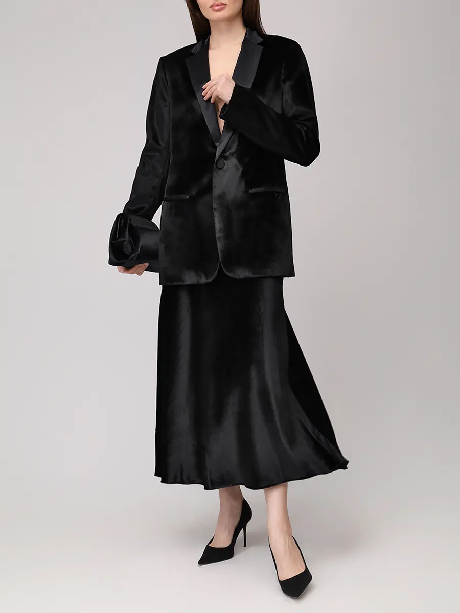 Юбка из вискозы ALBERTA FERRETTI A010466450555 Черный  Фото 2