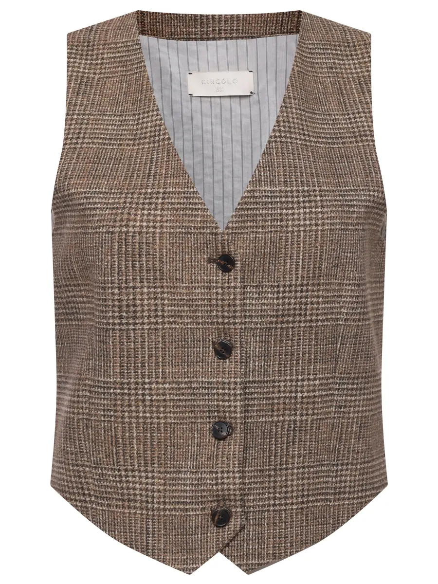 Жилет хлопковый CIRCOLO 1901 FD3675 CORTE Клетка 