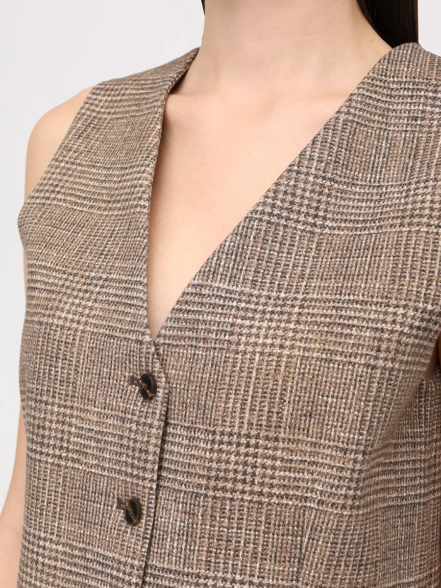 Жилет хлопковый CIRCOLO 1901 FD3675 CORTE Клетка  Фото 5