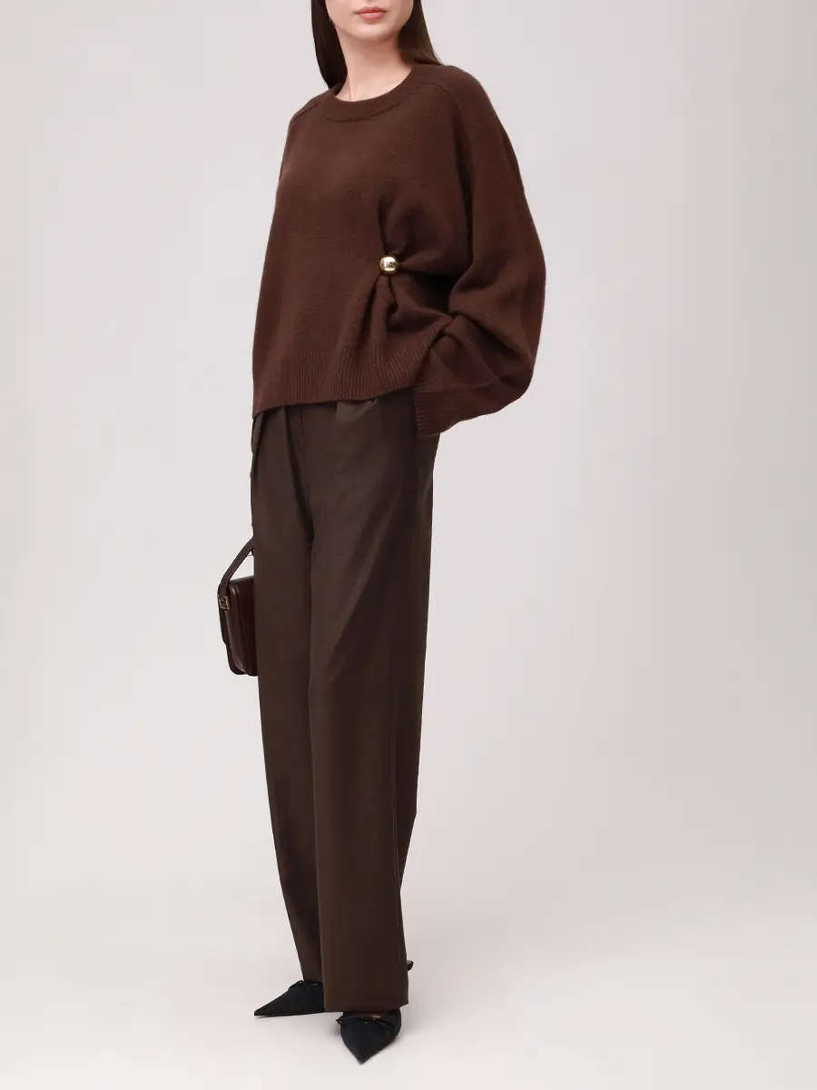 Брюки шерстяные LOULOU DE SAISON SBIRU LDS Коричневый  Фото 2