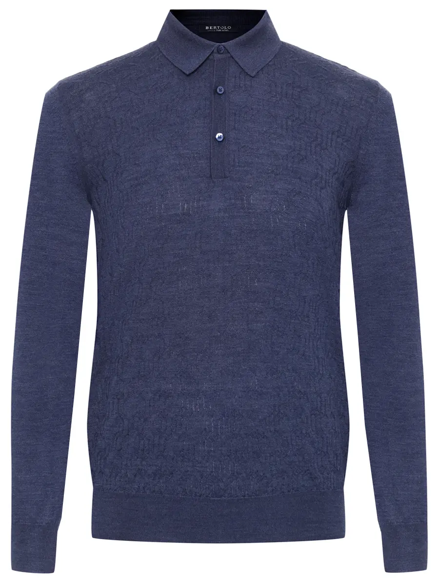 

Поло из шерсти и шелка, Синий, 902470/002512/0709