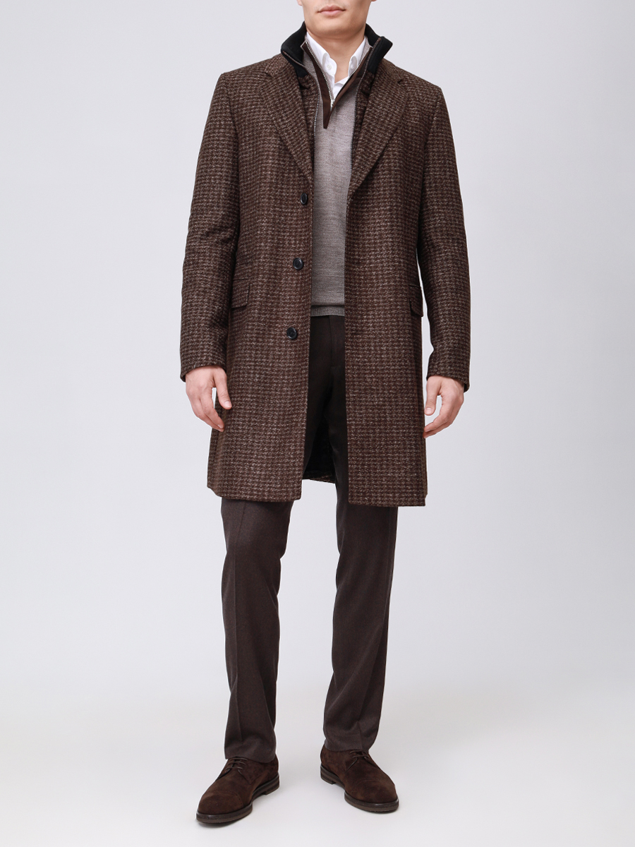 Пальто однобортное BOSS 50551612/202 Коричневый  Фото 2