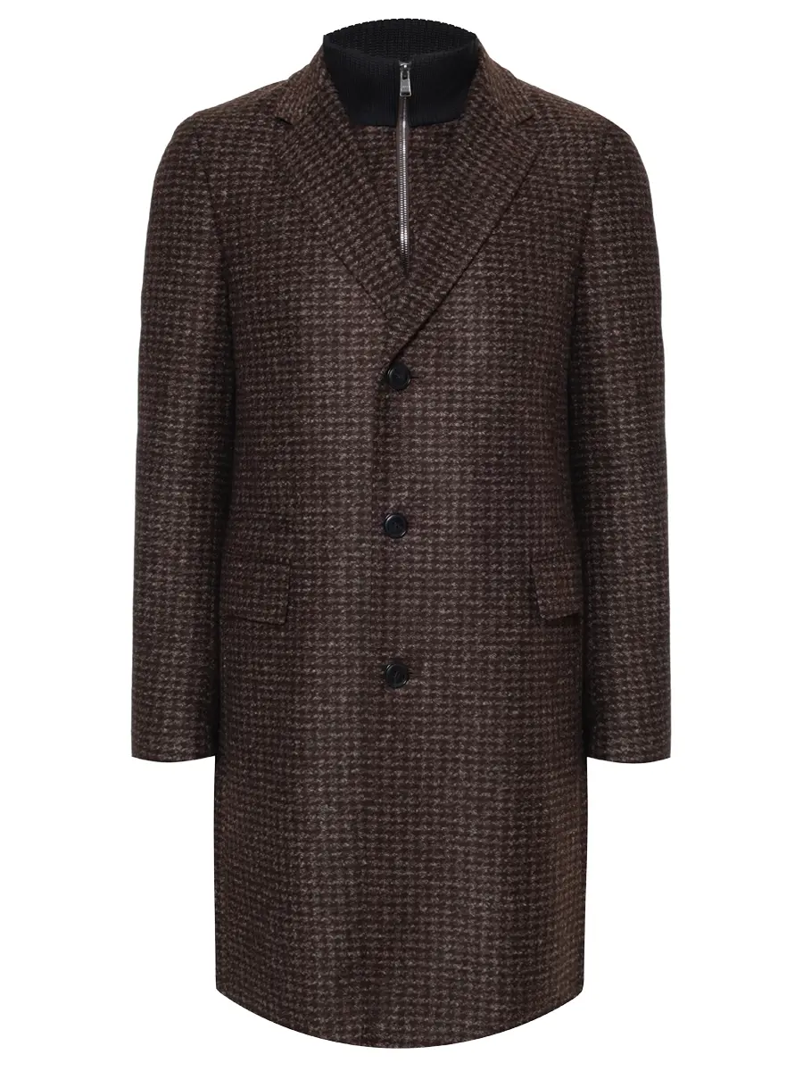 Пальто однобортное BOSS 50551612/202 Коричневый 
